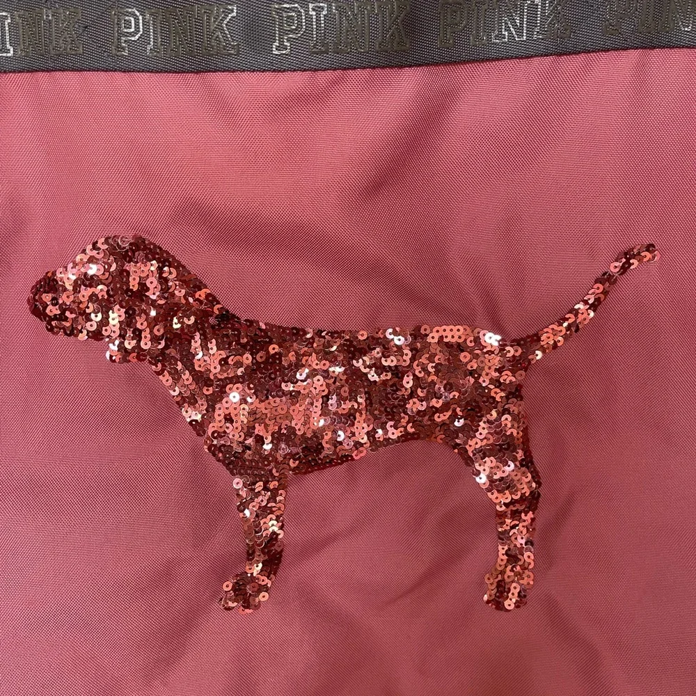 Victoria's Secret Pink and Gray Dog Motif Tote - Picture 2 of 3